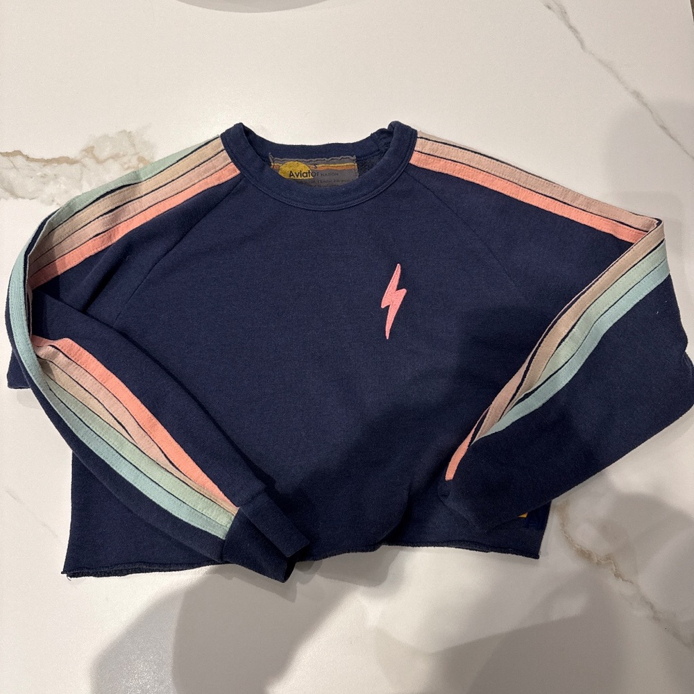 Pastel Aviator Nation cropped crewneck Surfer Core